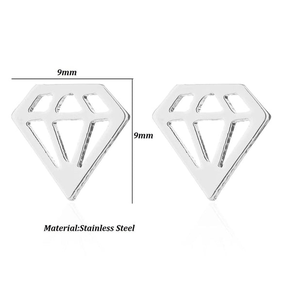 1 Pair Fashion Geometric Titanium Steel Plating Ear Studs