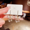 1 Pair Fashion Heart Shape Bow Knot Copper Inlay Zircon Drop Earrings