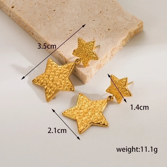 1 Pair Ig Style Casual Geometric Heart Shape Flower Plating Stainless Steel 18k Gold Plated Drop Earrings Ear Studs