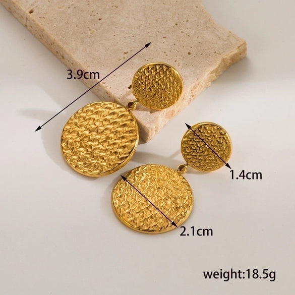 1 Pair Ig Style Casual Geometric Heart Shape Flower Plating Stainless Steel 18k Gold Plated Drop Earrings Ear Studs