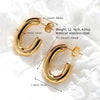 1 Pair Simple Style Classic Style Solid Color Polishing Plating Stainless Steel Gold Plated Ear Studs
