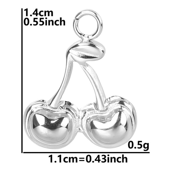 1 Piece 11 * 14mm 304 Stainless Steel 18K Gold Plated Cherry Pendant