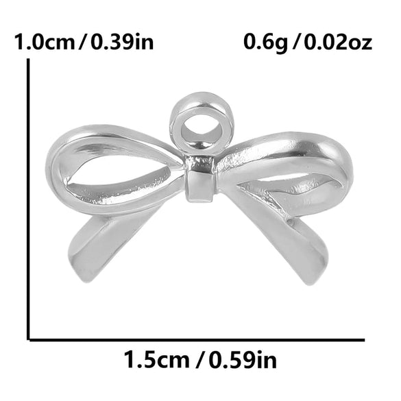 1 Piece 28*20mm 28*42mm 33*29mm 304 Stainless Steel 18K Gold Plated Bow Knot Polished Pendant