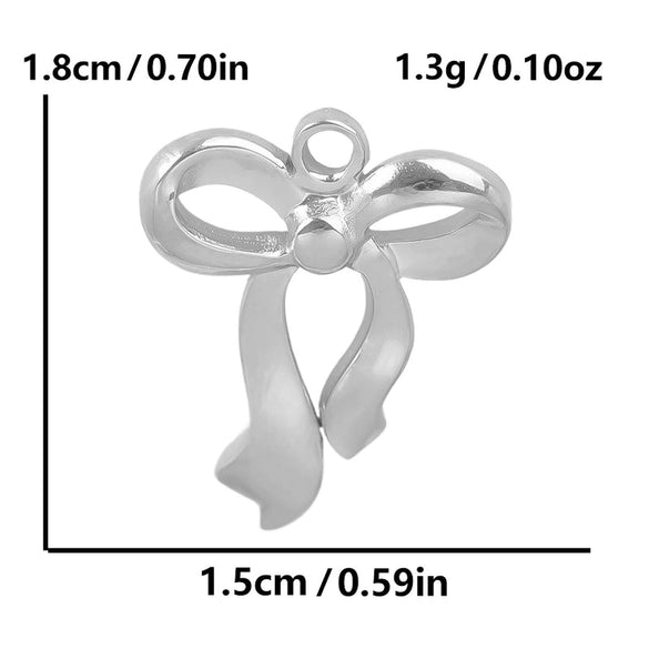 1 Piece 28*20mm 28*42mm 33*29mm 304 Stainless Steel 18K Gold Plated Bow Knot Polished Pendant
