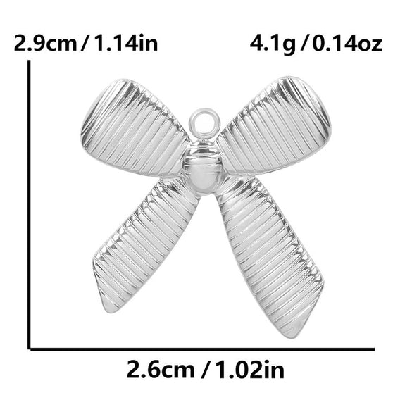 1 Piece 28*20mm 28*42mm 33*29mm 304 Stainless Steel 18K Gold Plated Bow Knot Polished Pendant
