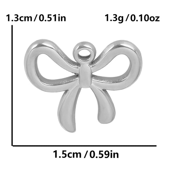 1 Piece 28*20mm 28*42mm 33*29mm 304 Stainless Steel 18K Gold Plated Bow Knot Polished Pendant