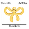 1 Piece 28*20mm 28*42mm 33*29mm 304 Stainless Steel 18K Gold Plated Bow Knot Polished Pendant