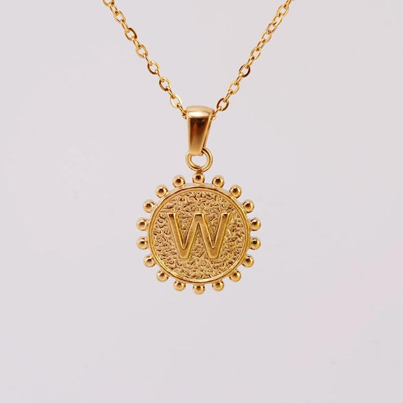 1 Piece 304 Stainless Steel 18K Gold Plated Letter Pendant