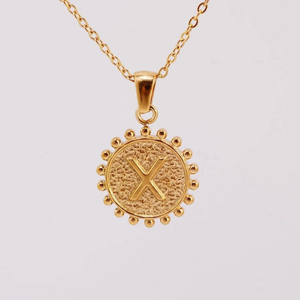 1 Piece 304 Stainless Steel 18K Gold Plated Letter Pendant