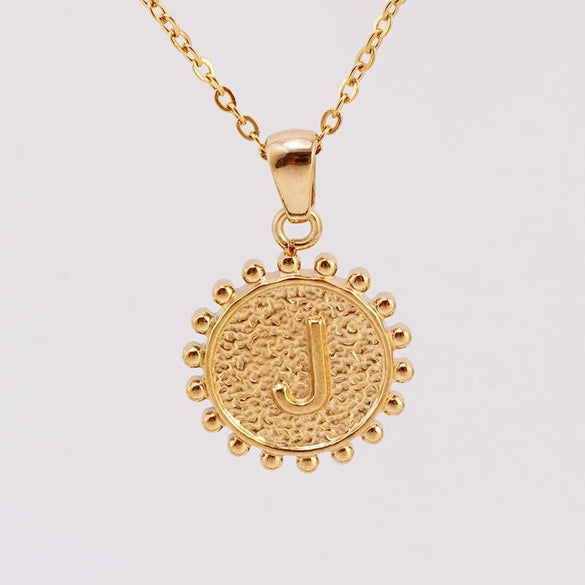 1 Piece 304 Stainless Steel 18K Gold Plated Letter Pendant