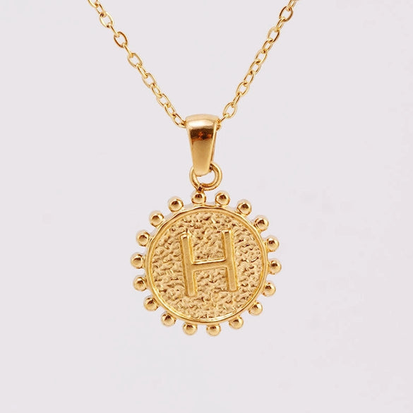 1 Piece 304 Stainless Steel 18K Gold Plated Letter Pendant