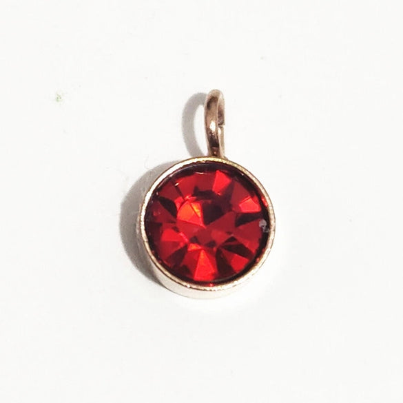 1 Piece 6*9mm 304 Stainless Steel Rhinestones Birthstone Round Pendant