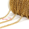 1 M Per Pack 304 Stainless Steel 18K Gold Plated 7 * 17mm Jewelry Accessories Chain