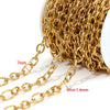1 M Per Pack 304 Stainless Steel 18K Gold Plated 7 * 17mm Jewelry Accessories Chain