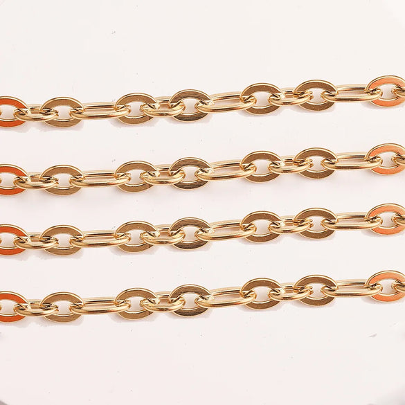 1 Pack = 5 M 304 Stainless Steel Jewelry Accessories Chain