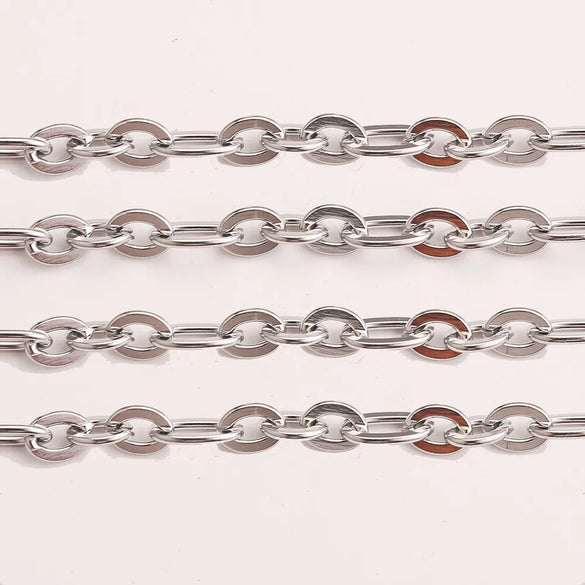 1 Pack = 5 M 304 Stainless Steel Jewelry Accessories Chain