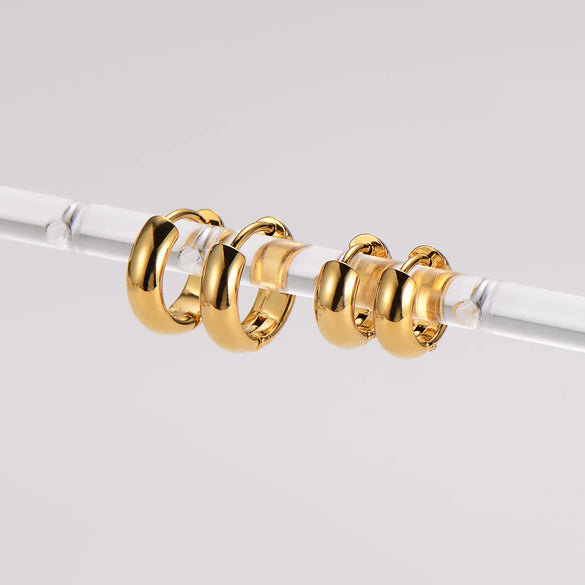 1 Pack Of 12 Pairs Vintage Style Classic Style Commute Circle 304 Stainless Steel Earrings