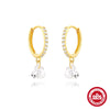1 Pair 925 Sterling Silver Zircon 925 Sterling Silver Earrings Geometric Drop Earrings