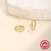 1 Pair 925 Sterling Silver Zircon 925 Sterling Silver Earrings Heart Shape Hoop Earrings