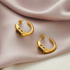 1 Pair Baroque Style Novelty Simple Style C Shape Inlay 304 Stainless Steel Zircon 18K Gold Plated Ear Studs