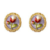 1 Pair Baroque Style Sweet Streetwear Flower Enamel Plating Inlay Copper Freshwater Pearl 18K Gold Plated Ear Studs