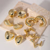 1 Pair Basic Classic Style Geometric Star Heart Shape Irregular Ccp K Gold Plated Ear Studs