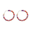 1 Pair Basic Color Block Beaded Seed Bead Earrings