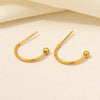 1 Pair Basic Modern Style Classic Style C Shape Solid Color Twist Plating 304 Stainless Steel 18K Gold Plated Ear Studs