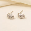 1 Pair Basic Modern Style Classic Style C Shape Solid Color Twist Plating 304 Stainless Steel 18K Gold Plated Ear Studs