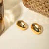 1 Pair Basic Modern Style Classic Style Oval Plating 304 Stainless Steel 18K Gold Plated Ear Studs