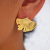1 Pair Basic Modern Style Classic Style Sector Plating 304 Stainless Steel 14K Gold Plated Ear Studs