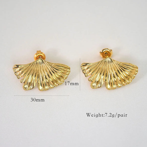 1 Pair Basic Modern Style Classic Style Sector Plating 304 Stainless Steel 14K Gold Plated Ear Studs
