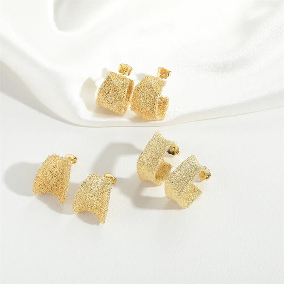 1 Pair Basic Modern Style Classic Style U Shape Copper 14K Gold Plated Drop Earrings