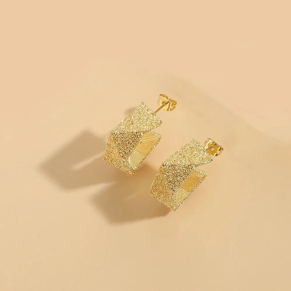 1 Pair Basic Modern Style Classic Style U Shape Copper 14K Gold Plated Drop Earrings