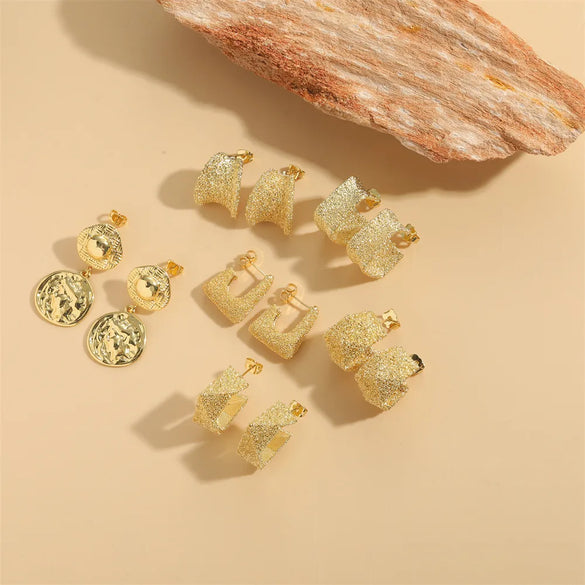 1 Pair Basic Modern Style Classic Style U Shape Copper 14K Gold Plated Drop Earrings