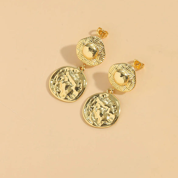 1 Pair Basic Modern Style Classic Style U Shape Copper 14K Gold Plated Drop Earrings