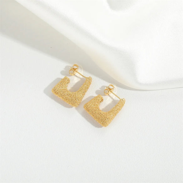 1 Pair Basic Modern Style Classic Style U Shape Copper 14K Gold Plated Drop Earrings