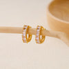 1 Pair Basic Modern Style IG Style Leaves Flower Inlay Copper Zircon Earrings