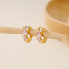 1 Pair Basic Modern Style IG Style Leaves Flower Inlay Copper Zircon Earrings