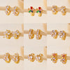 1 Pair Basic Modern Style IG Style Leaves Flower Inlay Copper Zircon Earrings