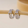1 Pair Basic Simple Style Geometric Inlay Copper Zircon Earrings