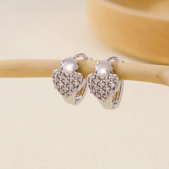 1 Pair Basic Simple Style Geometric Inlay Copper Zircon Earrings