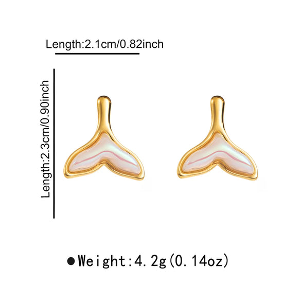 1 Pair Basic Tropical Simple Style Starfish Conch Mermaid Plating 304 Stainless Steel Ear Studs