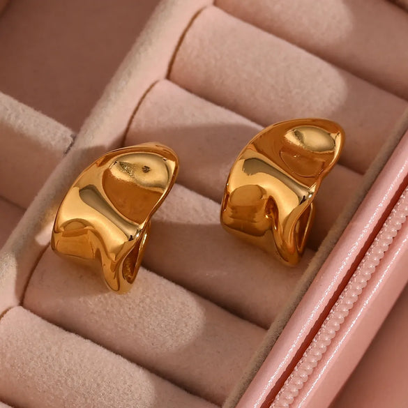 1 Pair Basic Vintage Style Classic Style Irregular Stainless Steel Plating 18k Gold Plated Drop Earrings