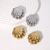 1 Pair Beach Shell Plating 304 Stainless Steel 18K Gold Plated Ear Studs
