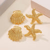 1 Pair Beach Simple Style Classic Style Starfish Shell 304 Stainless Steel Imitation Gold  Ear Studs