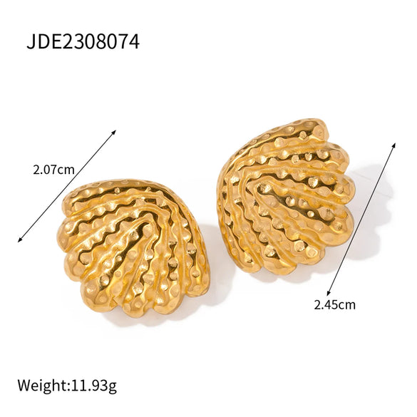 1 Pair Beach Solid Color Plating 304 Stainless Steel 18K Gold Plated Drop Earrings