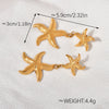 1 Pair Beach Starfish Shell Plating 304 Stainless Steel 18K Gold Plated Drop Earrings
