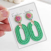 1 Pair Bohemian Beach Pastoral Oval Rattan Iron Drop Earrings