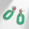1 Pair Bohemian Beach Pastoral Oval Rattan Iron Drop Earrings